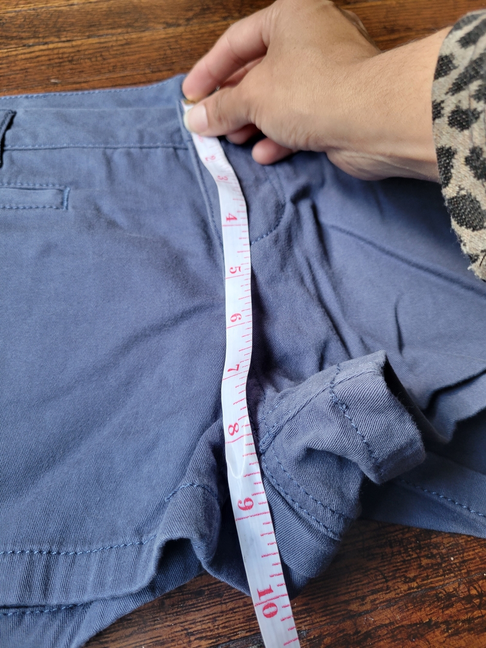Express Womens Shorts 6 Blue Chino Shortie Capsule Minimalist Preppy Timeless - Picture 7 of 17